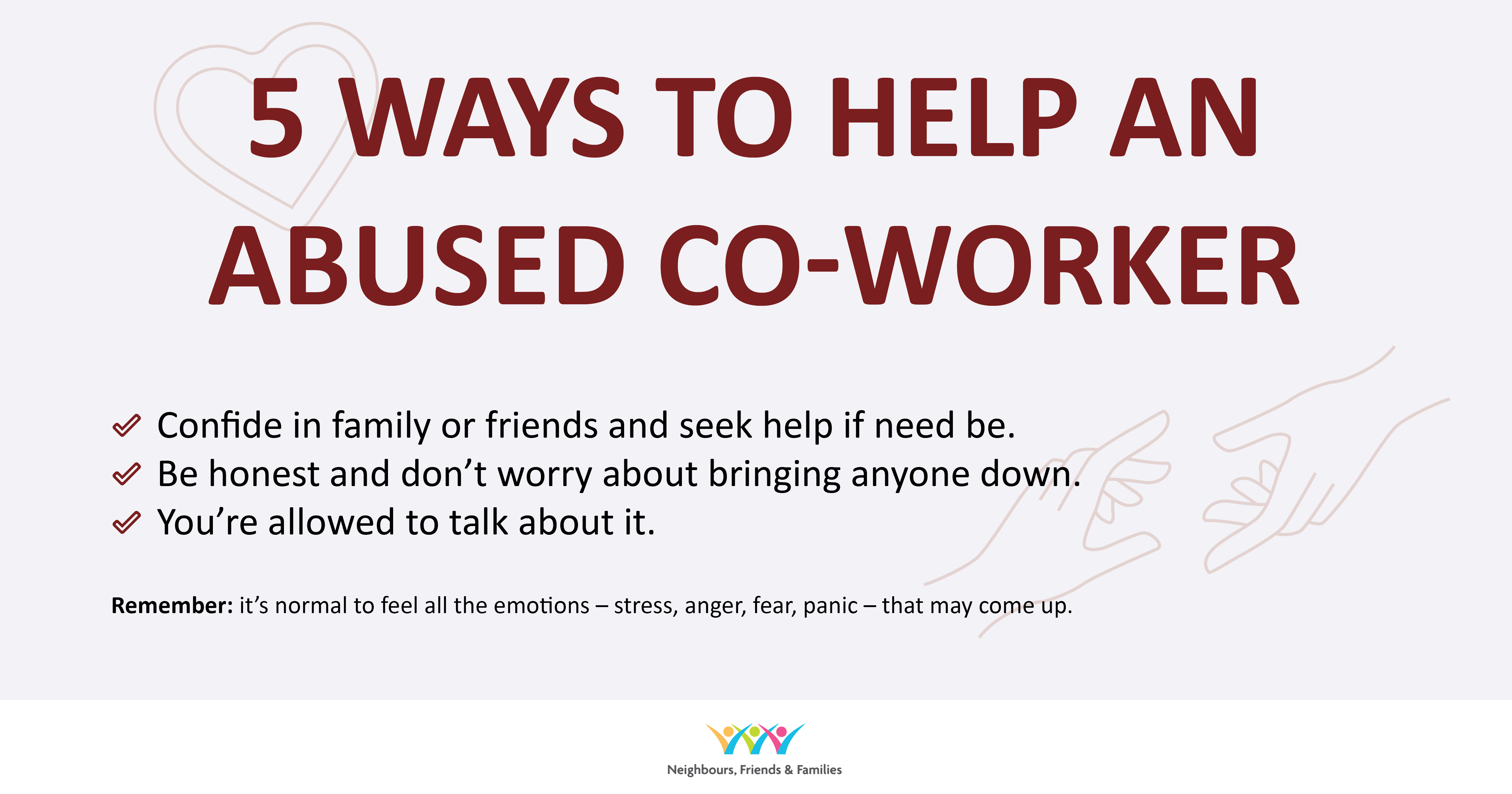 five ways to help an abused coworker infographic
