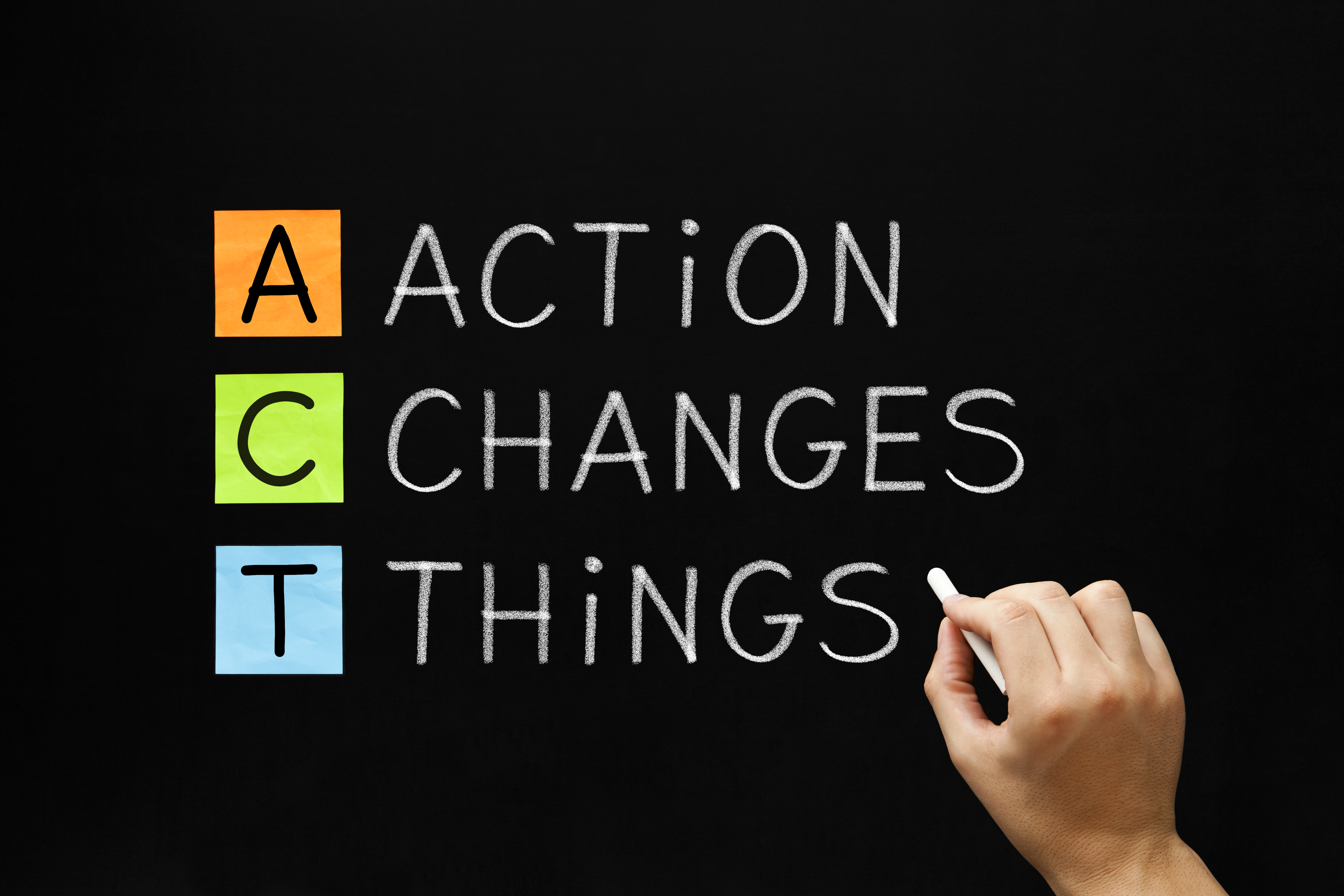 text reads: action, changes, things