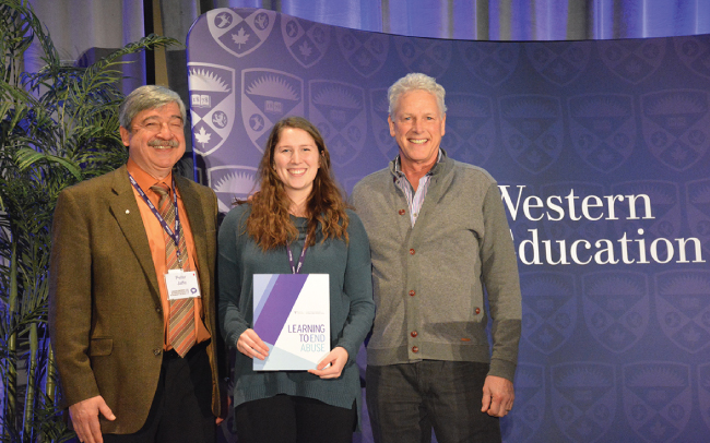 Student poster winner – Nicole Off : Left to Right: Peter Jaffe, Nicole Off , Dave Wolfe