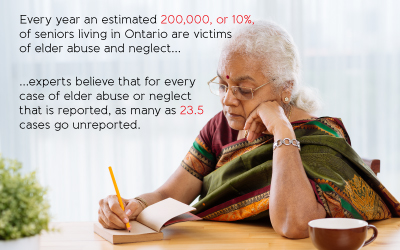 Elderly woman writing on note pad